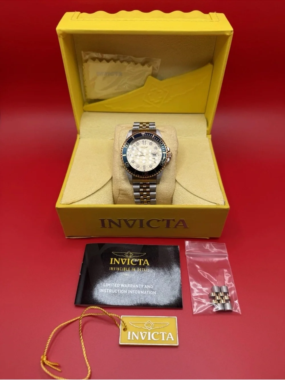 Invicta Pro Diver Men’s Watch 43mm Champagne Dial Two-Tone Quartz 30617